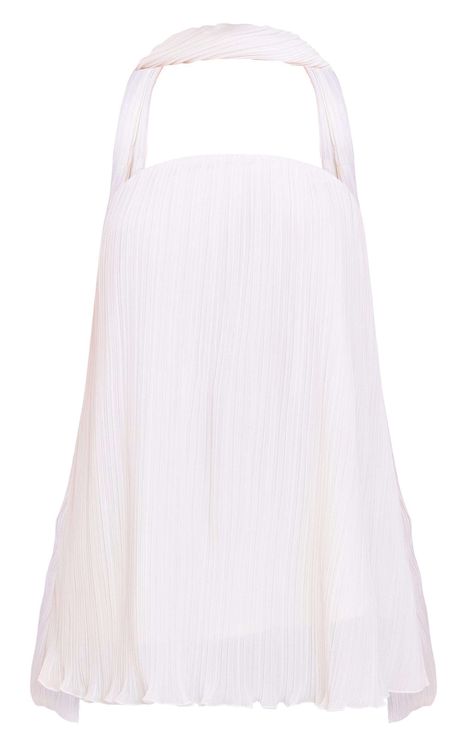 Cream Chiffon Bandeau Neck Scarf Detail Long Top Product Image