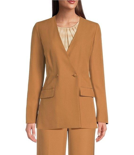 Calvin Klein V-Neck Flap Pocket Long Sleeve 2 Button Placket Coordinating Blazer Product Image