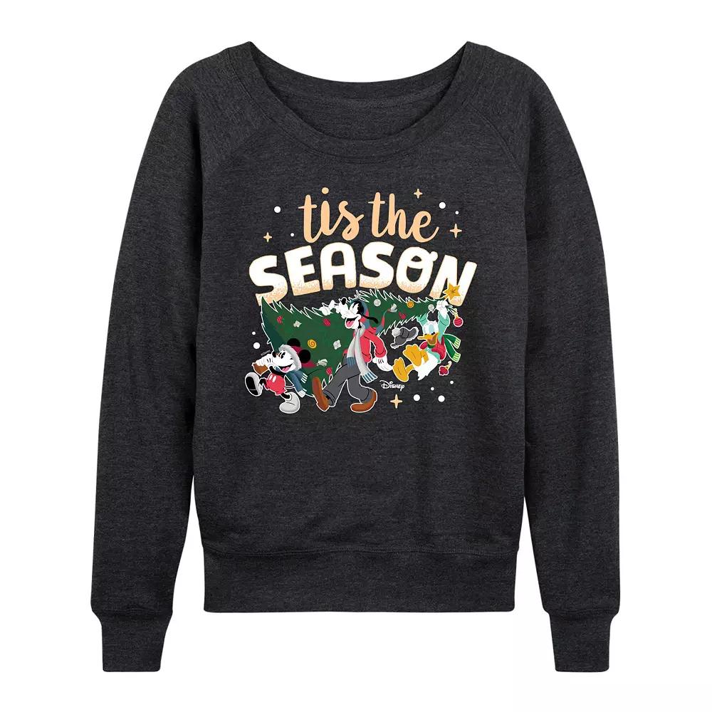 Disney's Mickey Mouse & Friends Women's Tis The Season French Terry Long Sleeve Tee,  Product Image