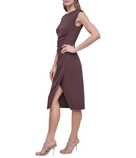 DKNY by Donna Karan Cap Sleeve Front Slit Sheath Dress Product Image