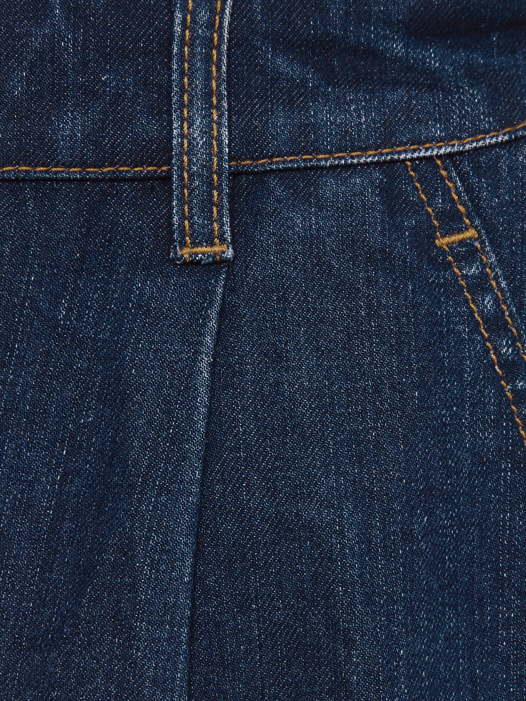 Denim Pleated Shorts in Mid Blue Product Image