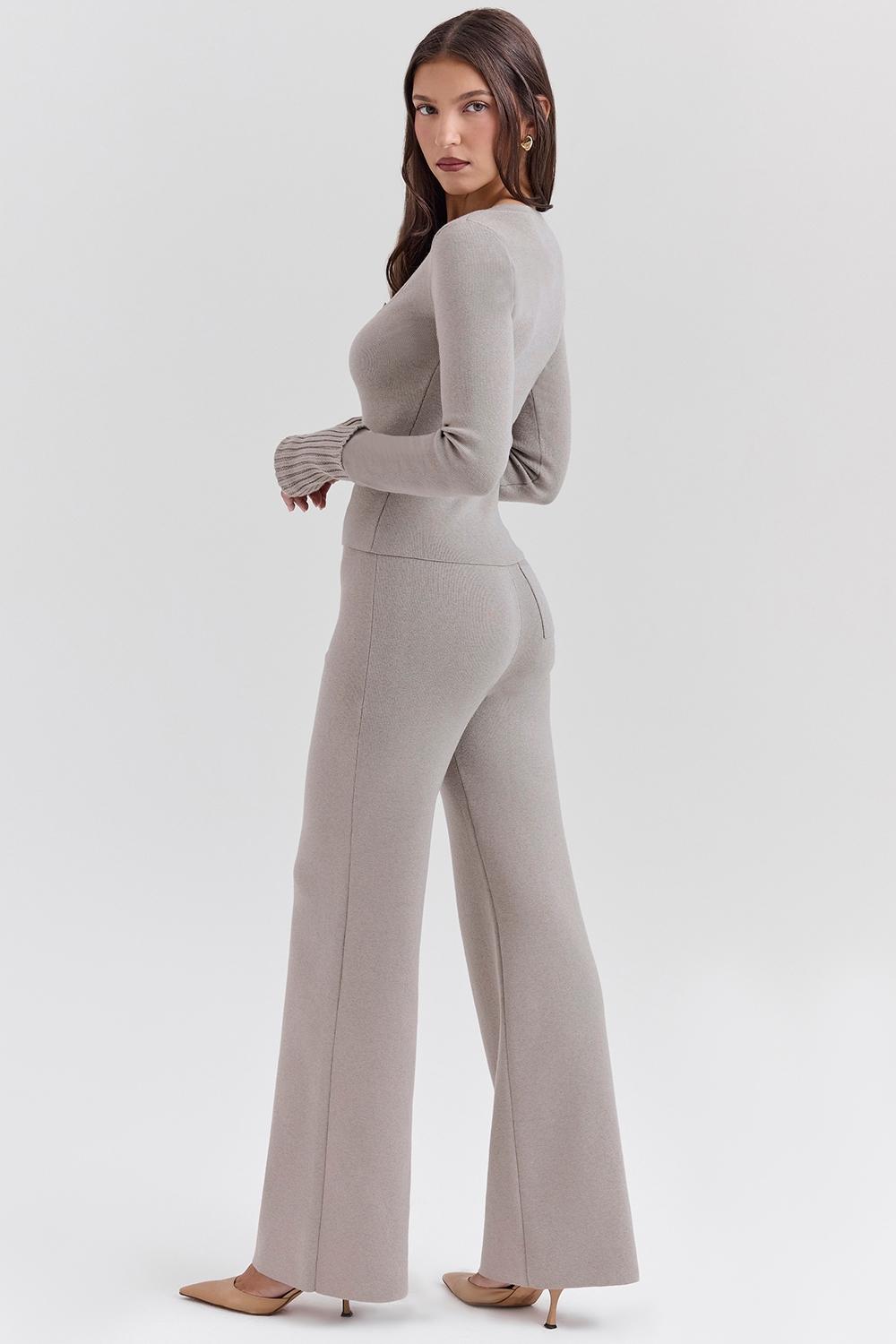 Hunter  grey cashmere straight leg trousers Product Image