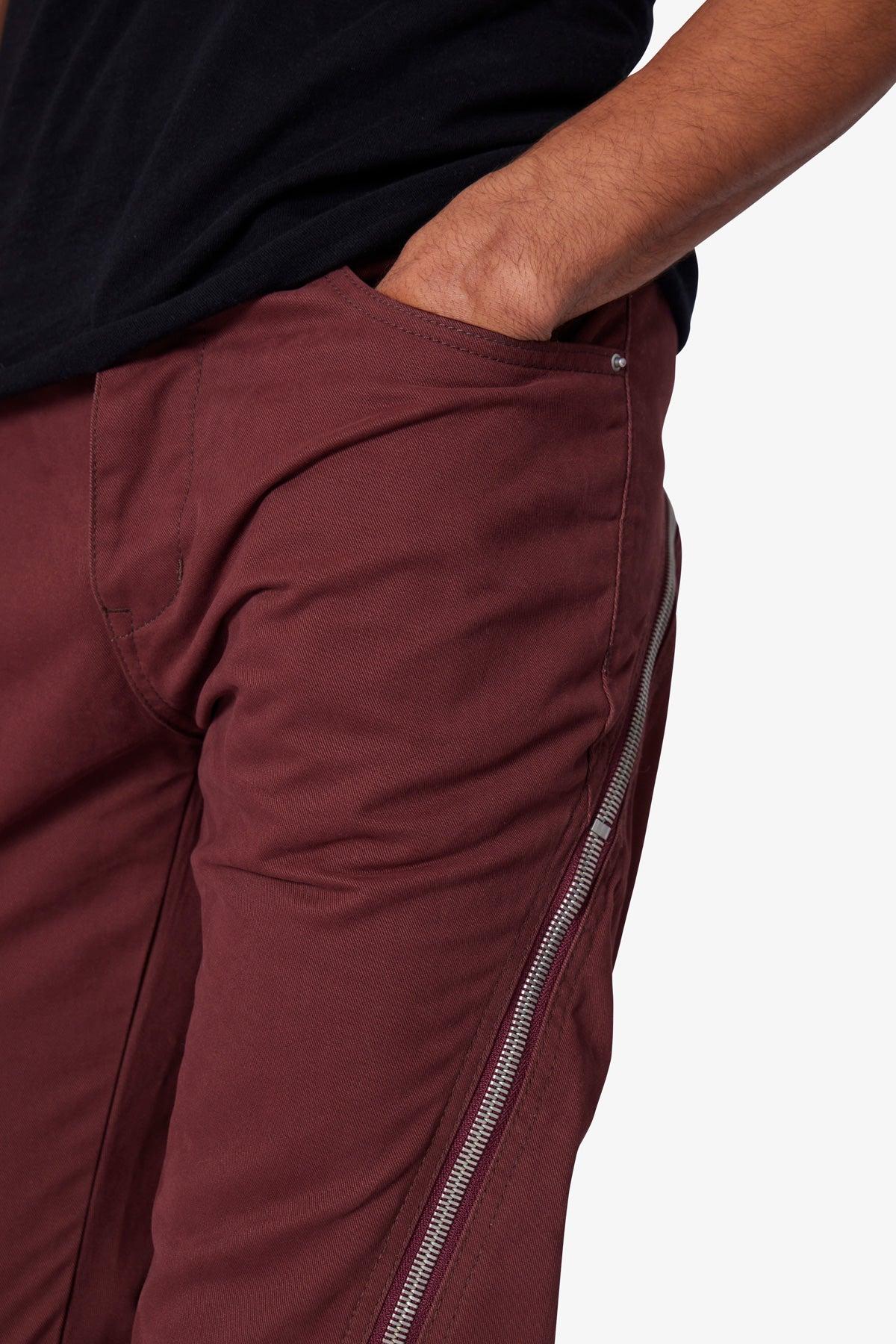 D519 Zipper Flare Denim - Red Product Image