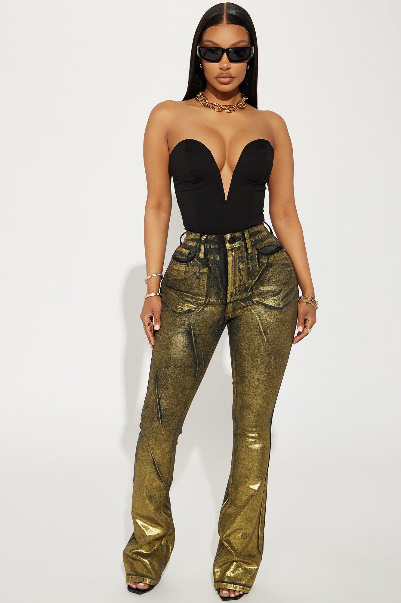 Adriana Deep Plunge Corset Top - Black Product Image