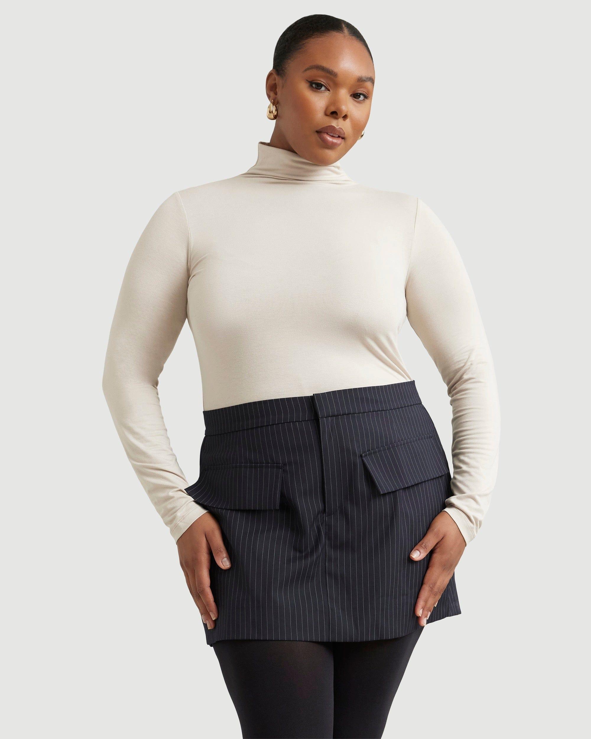 Ava Mock-Neck Long-Sleeve Tee Product Image