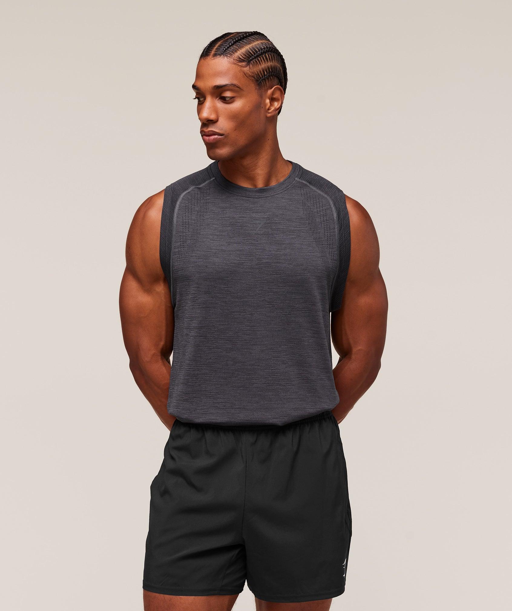 Gymshark Versatile Seamless Tank - Dark Grey/Black Male Product Image
