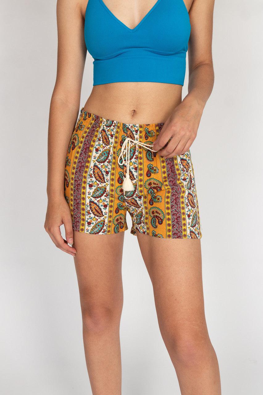 Golden Paisley Floral Short Product Image