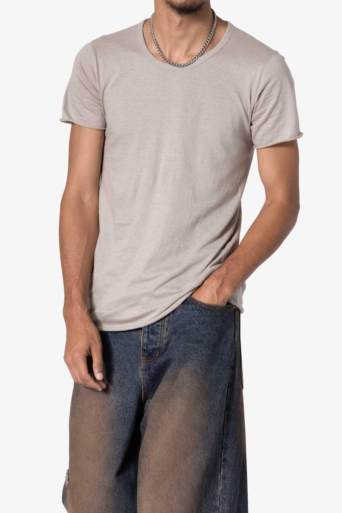 Sheer Knit Bias Cut Tee - Bone Product Image