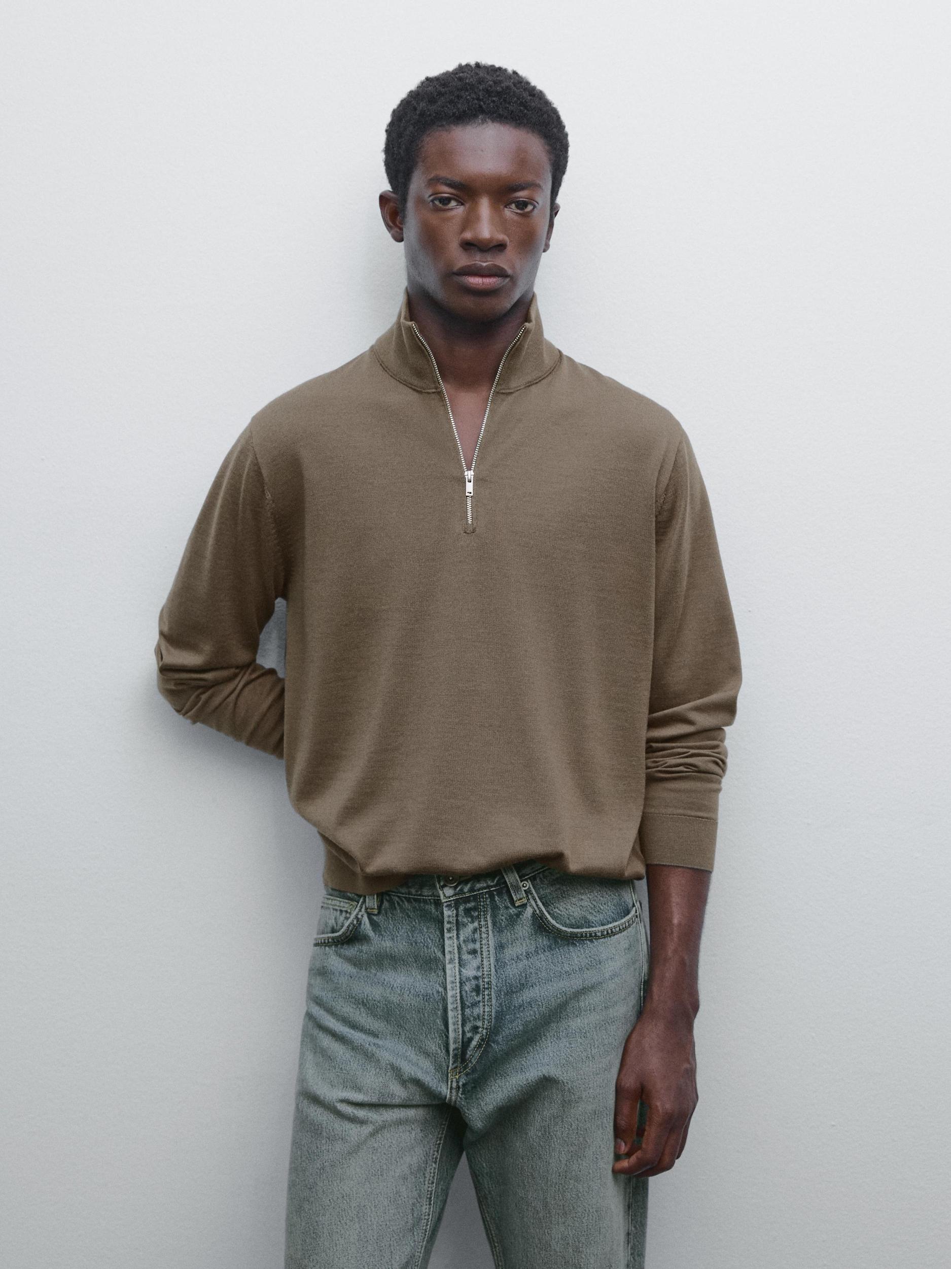 Quarter-zip knit sweater Product Image