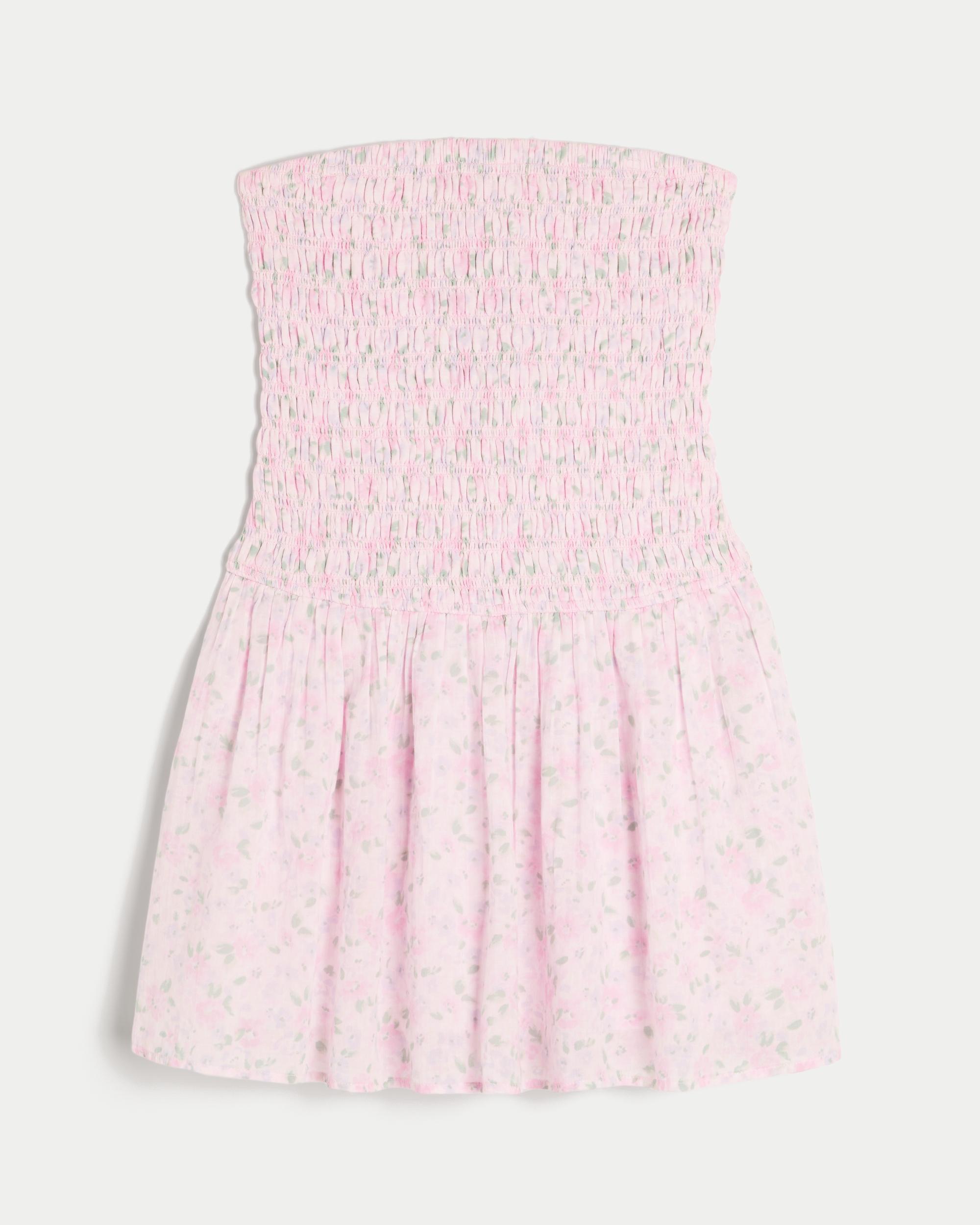 Strapless Smocked Bodice Mini Dress Product Image