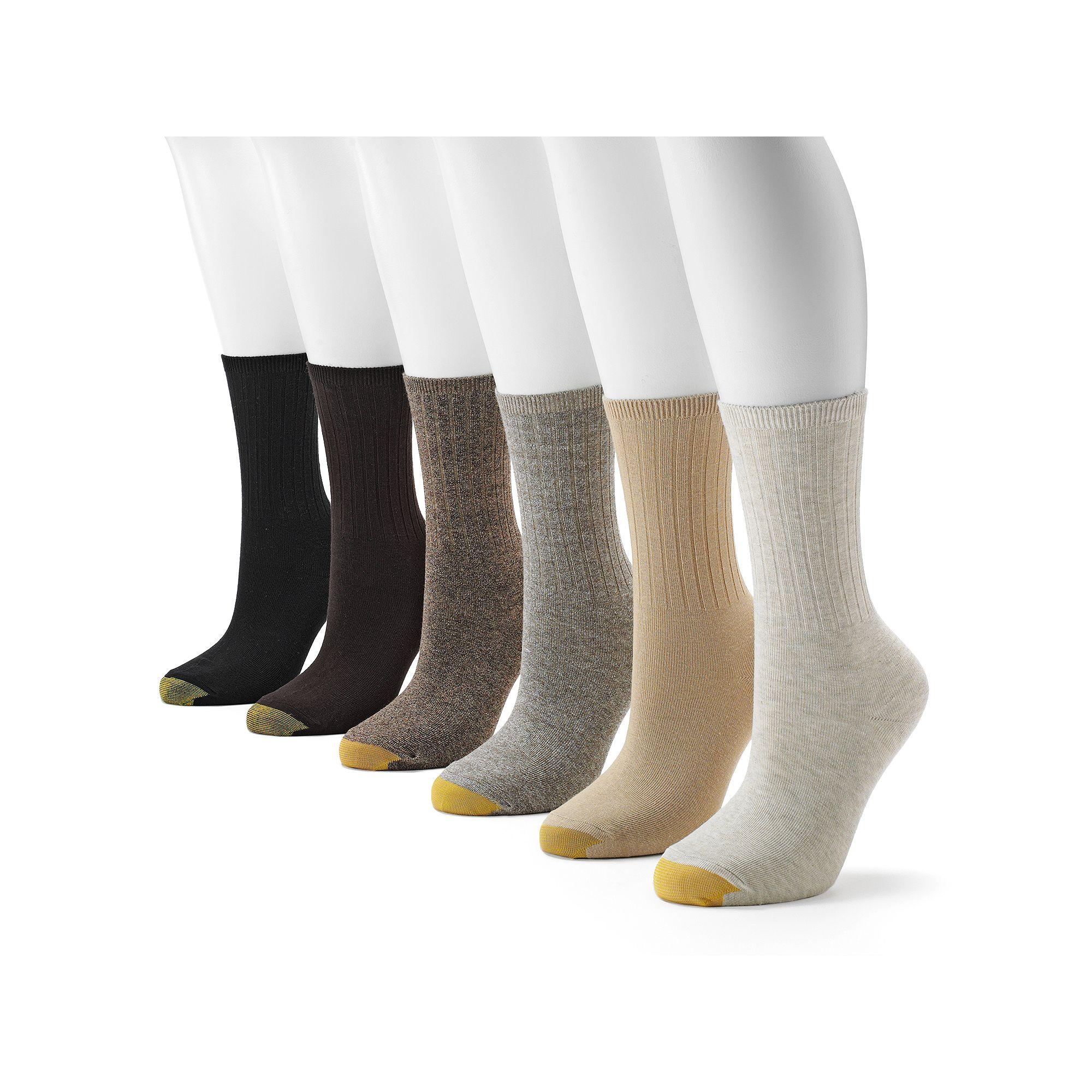 Women's GOLDTOE ® 6-pack Ribbed Crew Socks,  Product Image