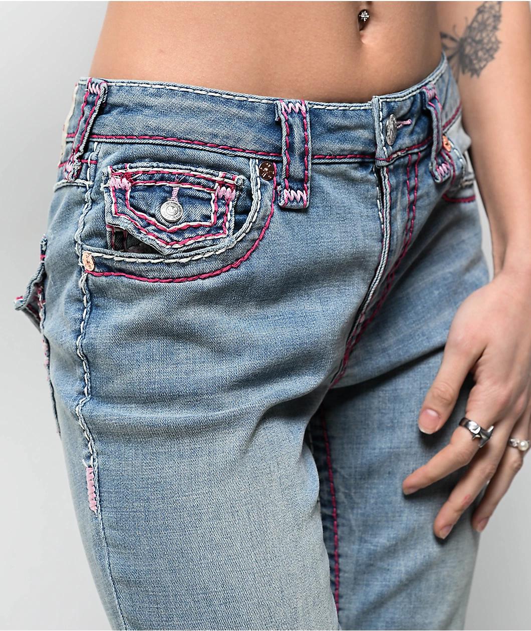 True Religion Becca Super T California Poppy Mid Rise Bootcut Jeans Product Image