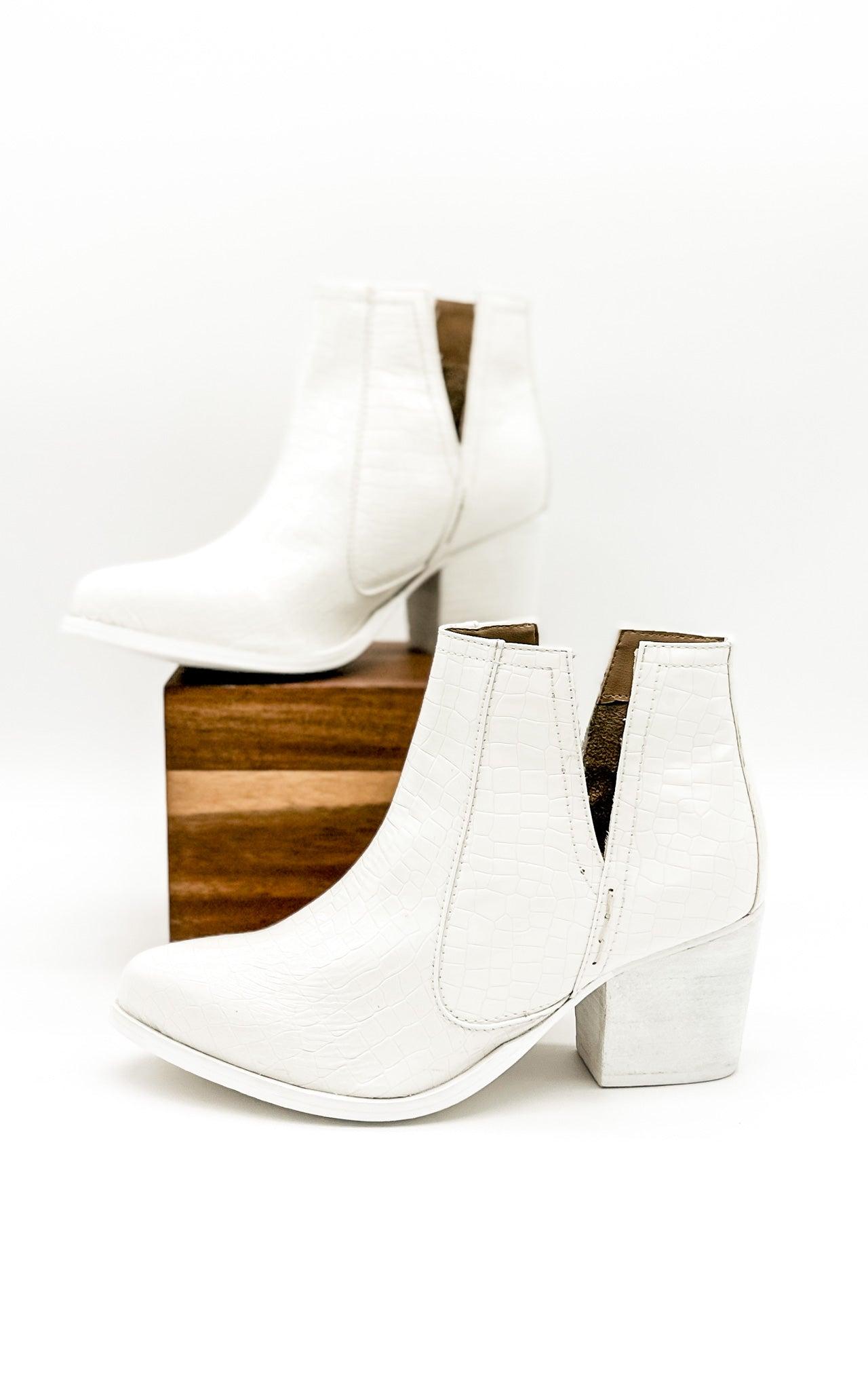 Tarim Bootie in White Croc (Online Exclusive) Product Image