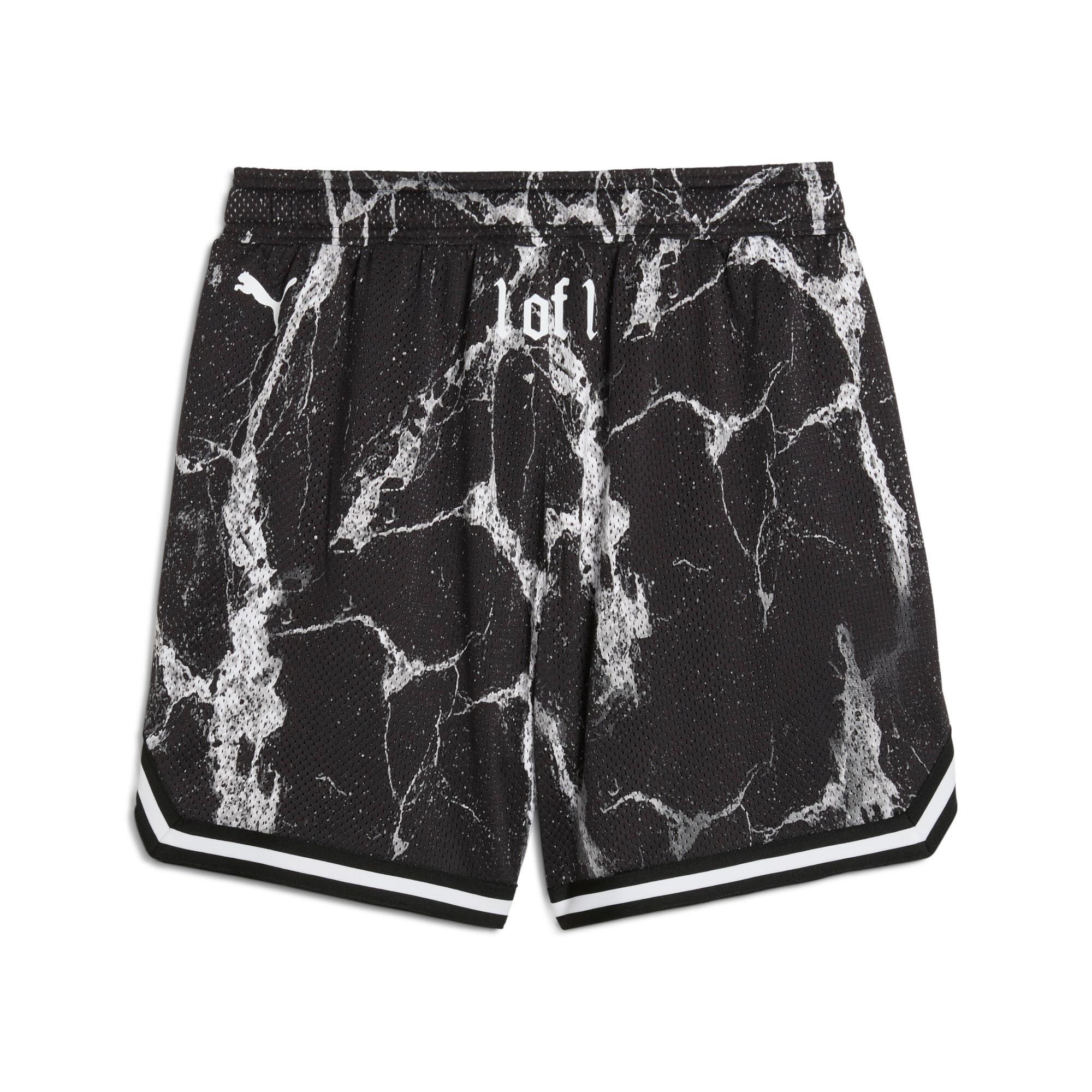 PUMA x LAMELO BALL LaFrancÃ© Written in Chrome Men's Basketball Shorts in Black/White/Aop Product Image
