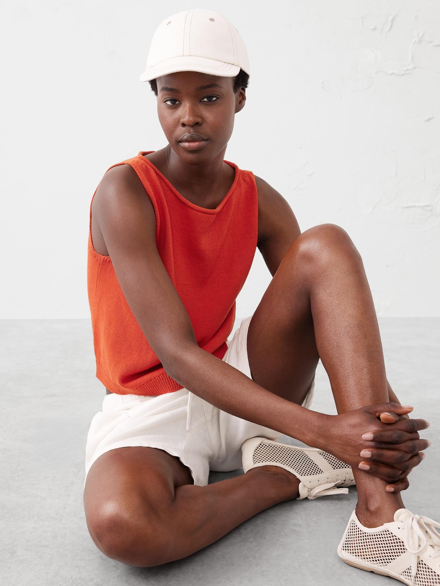 Cropped Boat-Neck Sweater Shell Product Image