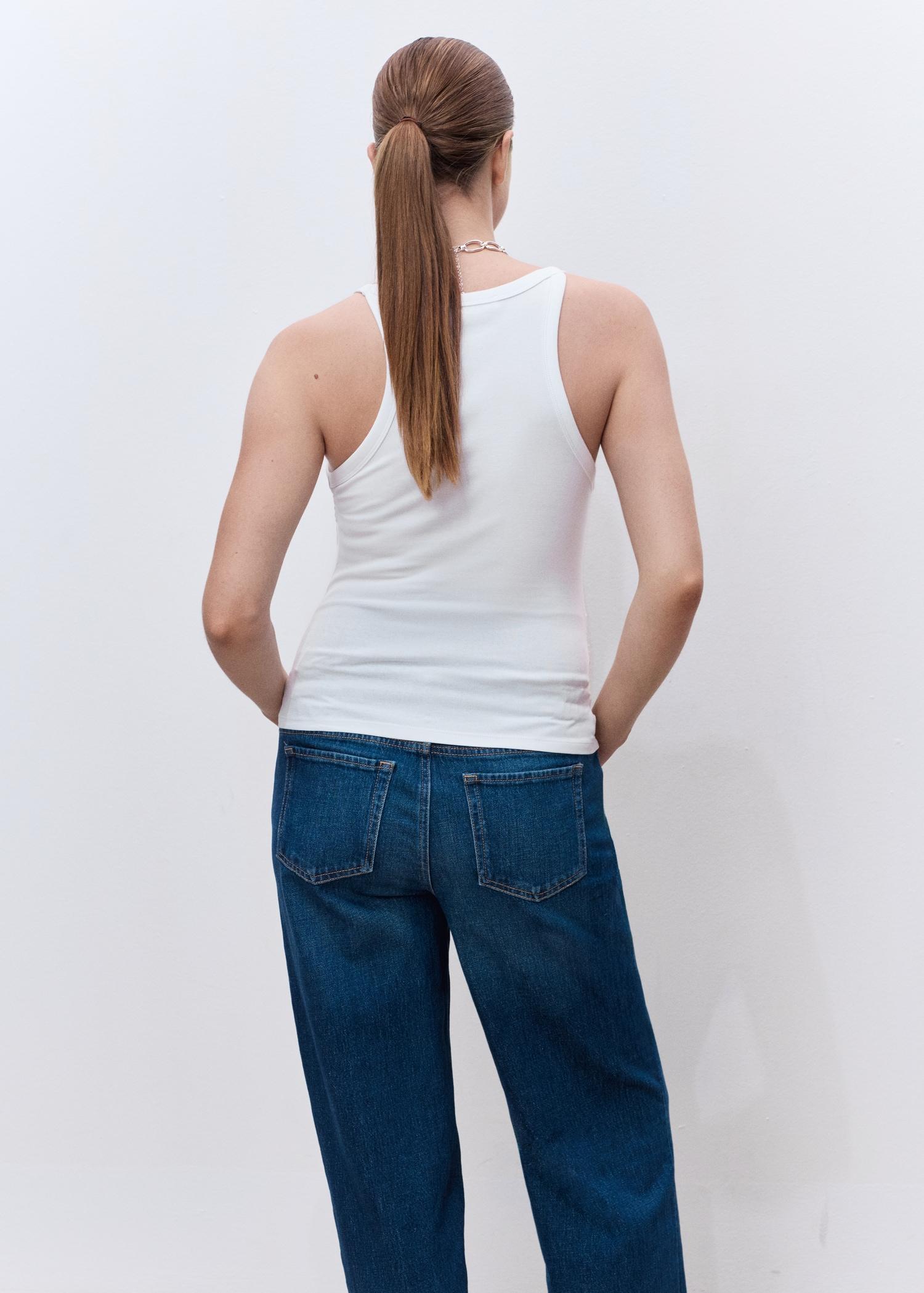 Cotton top with straps - Women | MANGO USA Product Image