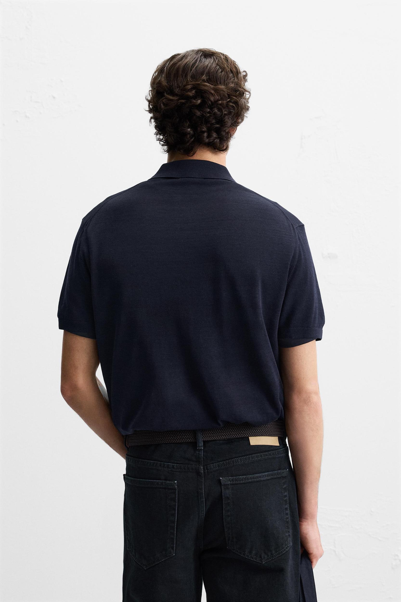 COTTON - SILK BLEND KNIT POLO Product Image