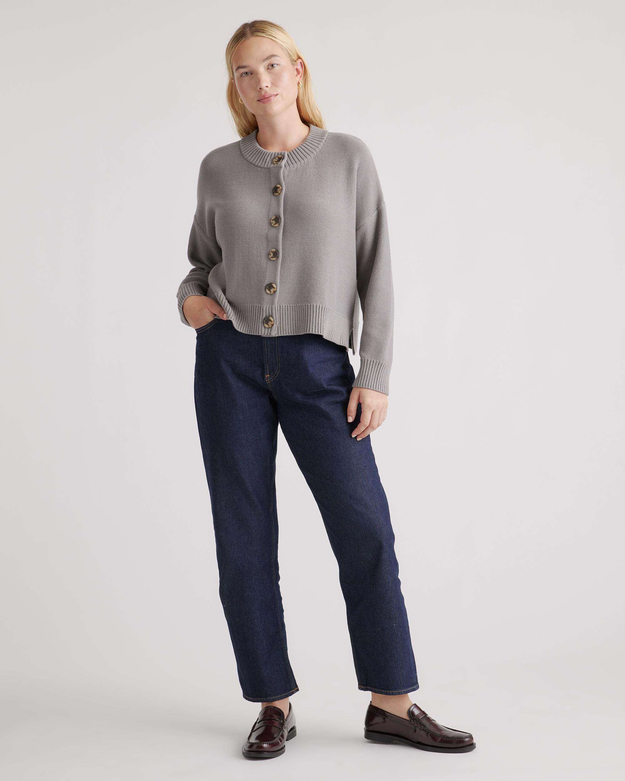Quince | Women's Cropped Cardigan Sweater Organic Cotton Product Image