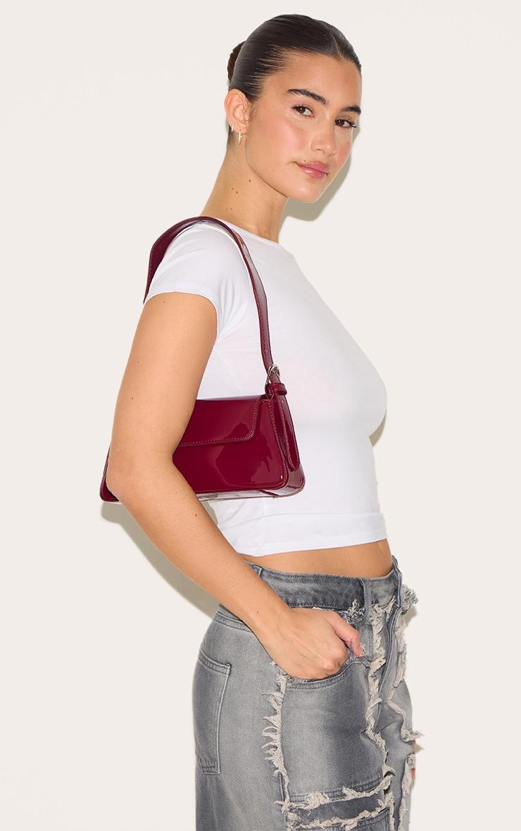Burgundy Patent Trapeze Shoulder Bag Product Image
