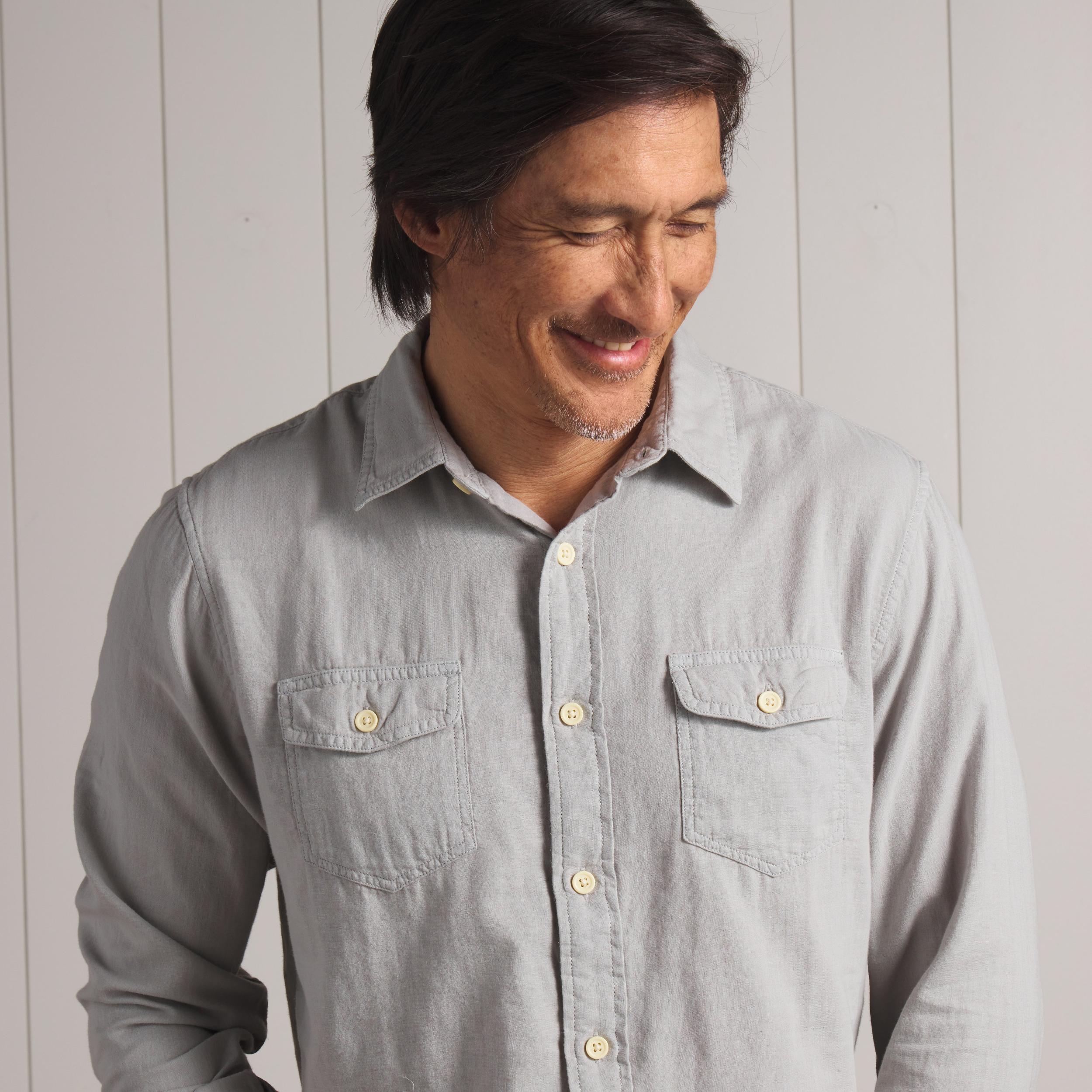 Brando Lightweight Double Cloth Shirt - Wrought Iron Product Image