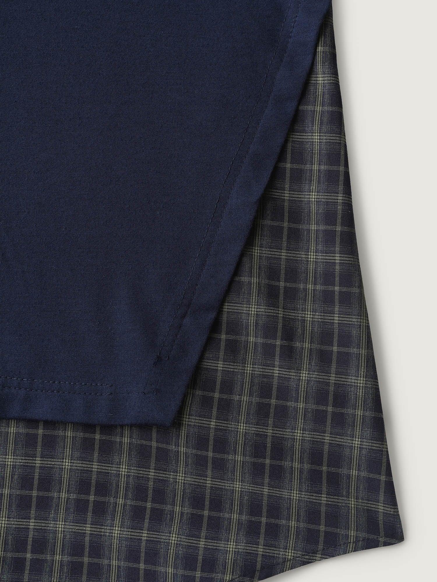 2-in-1 A-line Plaid Sweater Shirt Top Female Product Image