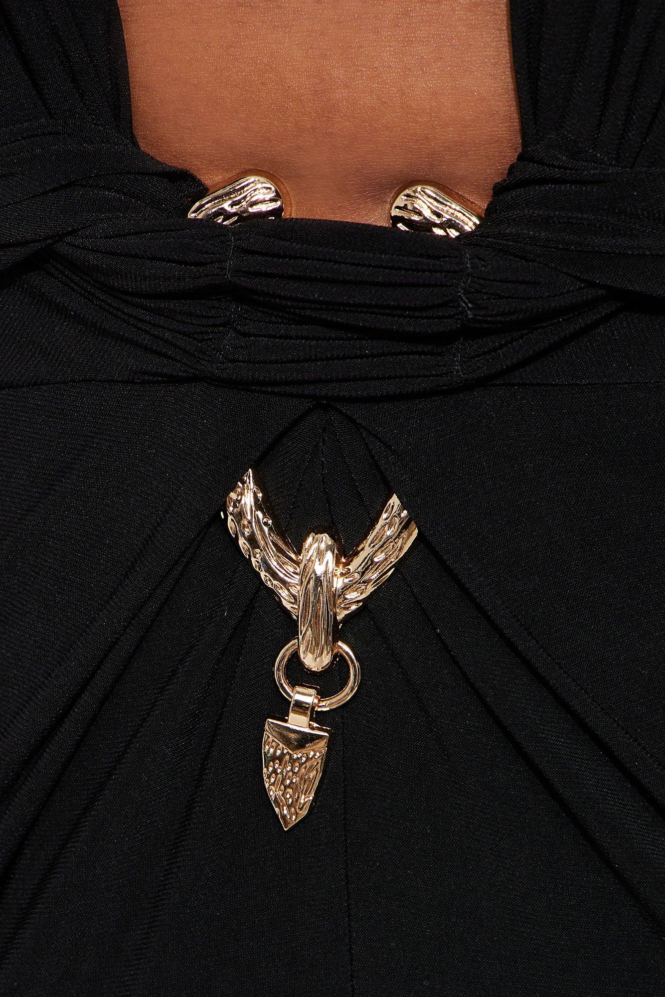 Sultry Nights Long Sleeve Maxi Dress - Black Female Product Image