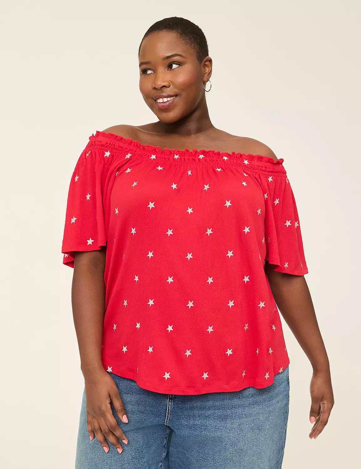 Smocked Square-Neck Convertible Top Product Image