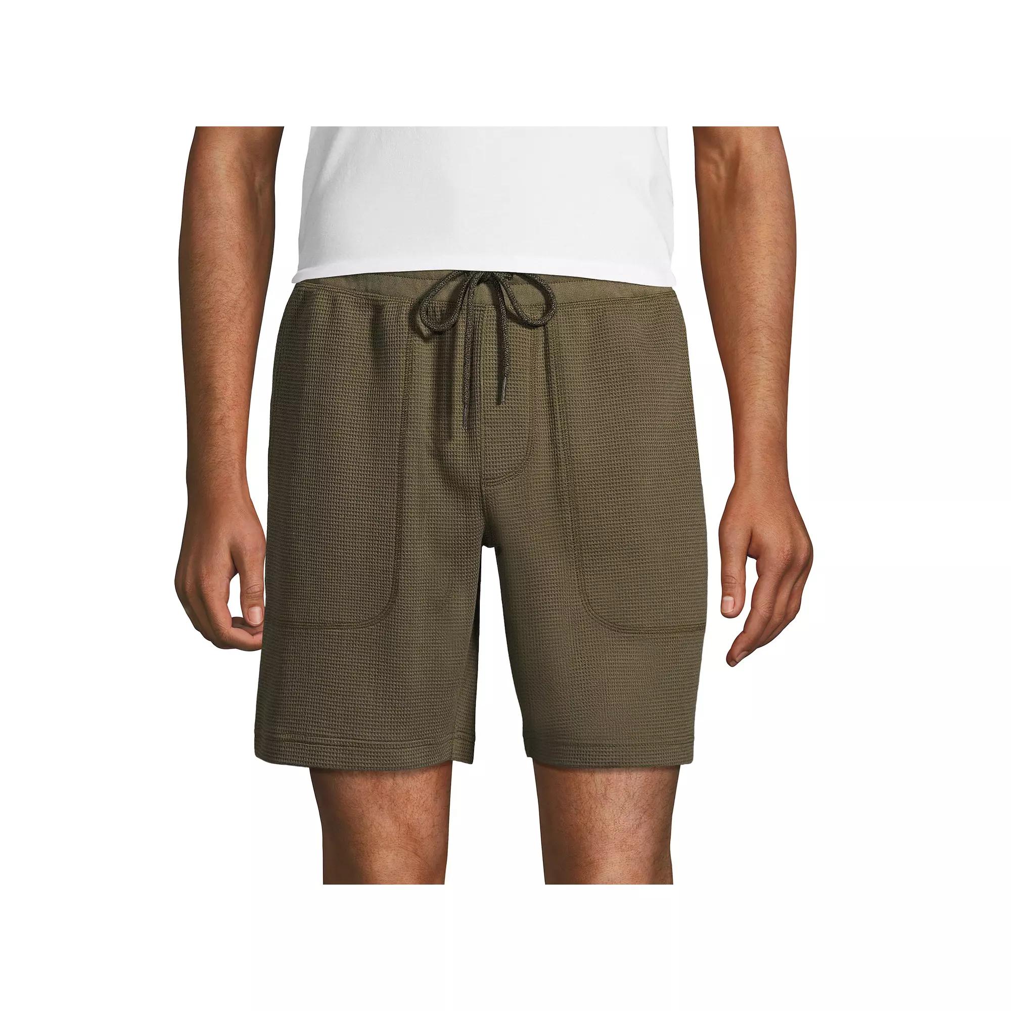 Men's Lands' End Waffle Pajama Shorts, Size: Small, Gray Grey Product Image
