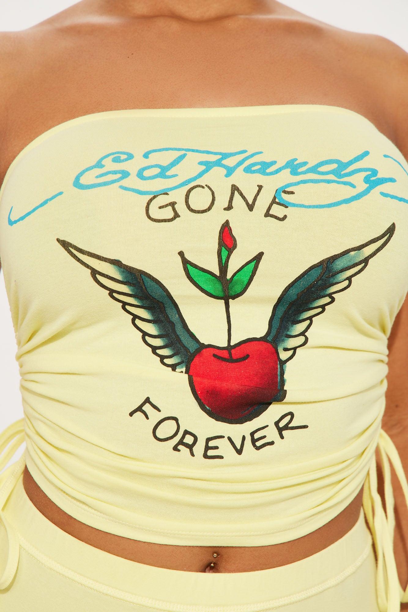 Ed Hardy Pierced Heart Pant Set - Yellow Product Image