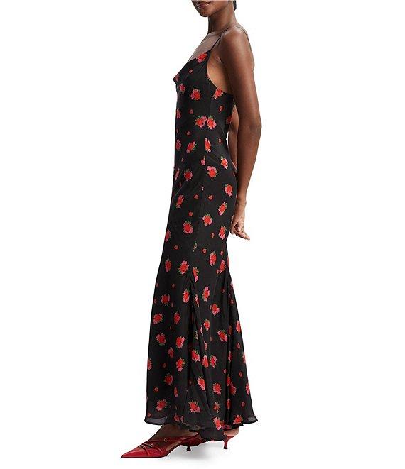 Bardot Monroe Floral Print Cowl Neck Sleeveless Slip Maxi Dress Product Image