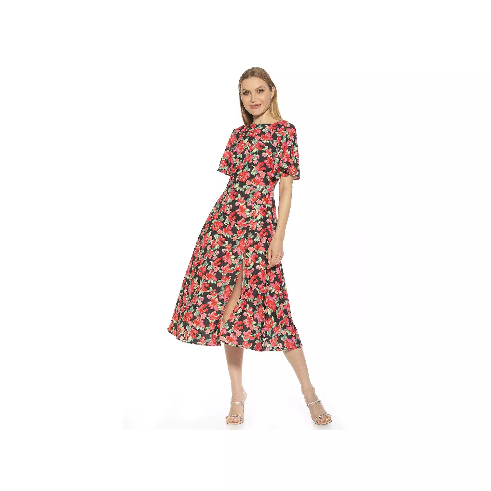 Women's ALEXIA ADMOR Boatneck Flutter Sleeve Fit & Flare Dress,  Product Image