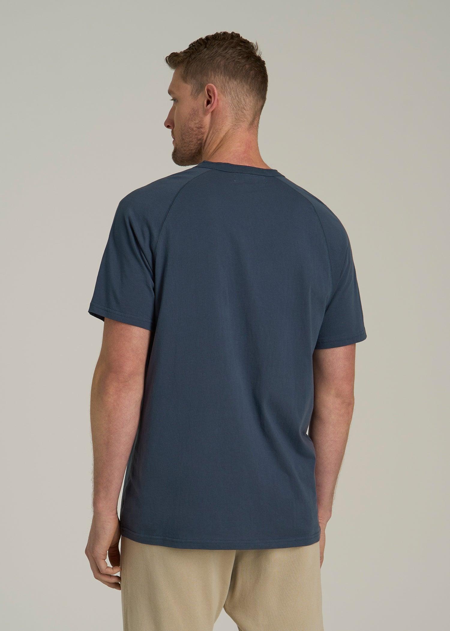 LJ&S REGULAR-FIT Jersey Henley Tee for Tall Men in Vintage Moss Green Male Product Image