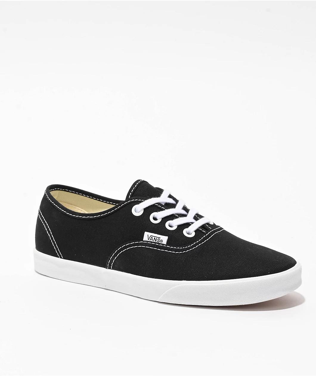 Vans Authentic Lowpro Black & White Skate Shoes Product Image