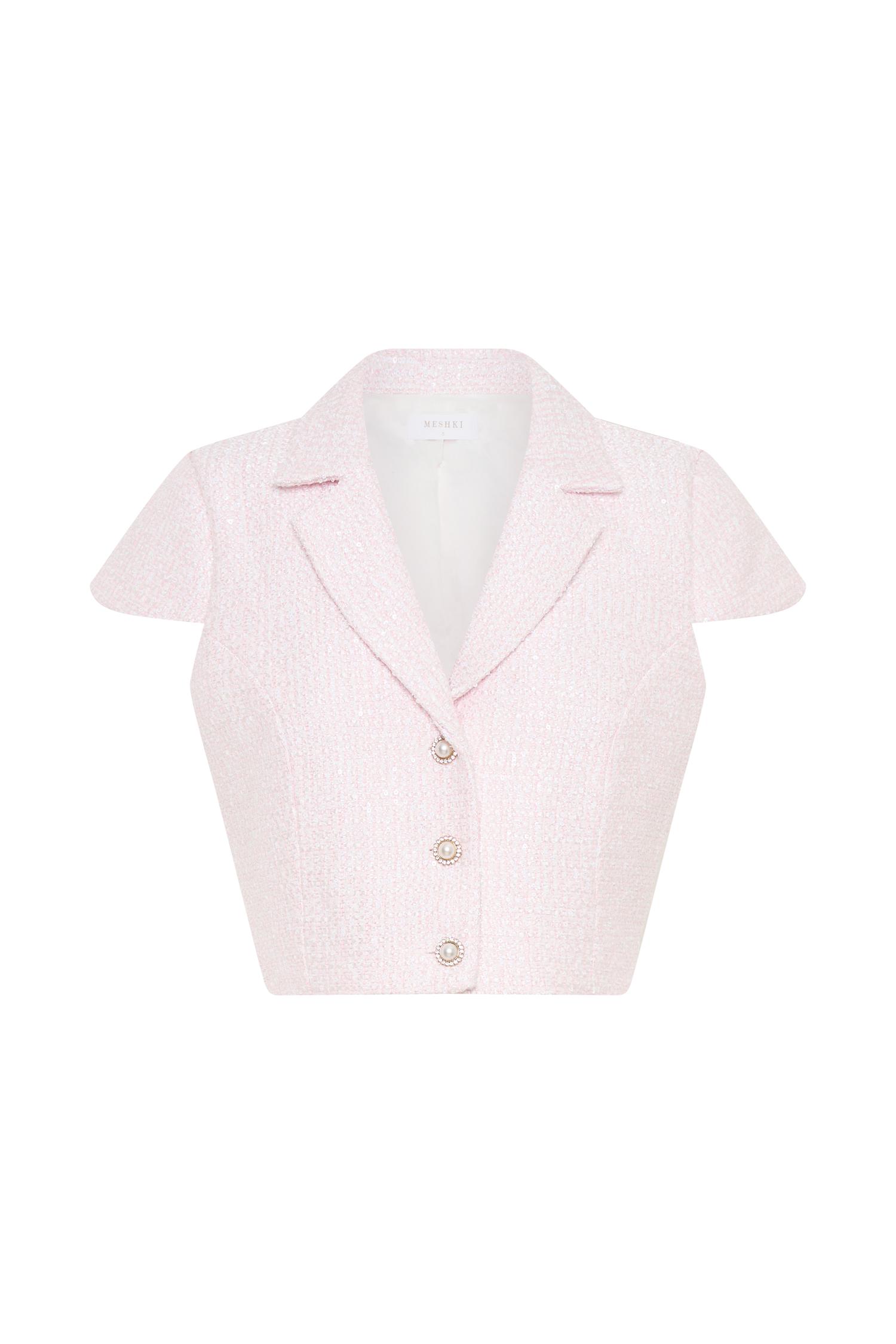 Mercer Tweed Top - Fairy Floss Pink Product Image