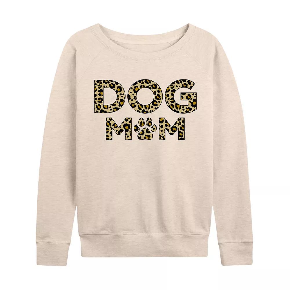 Women's Dog Mom Leopard French Terry Long Sleeve Tee, Girl's,  Product Image