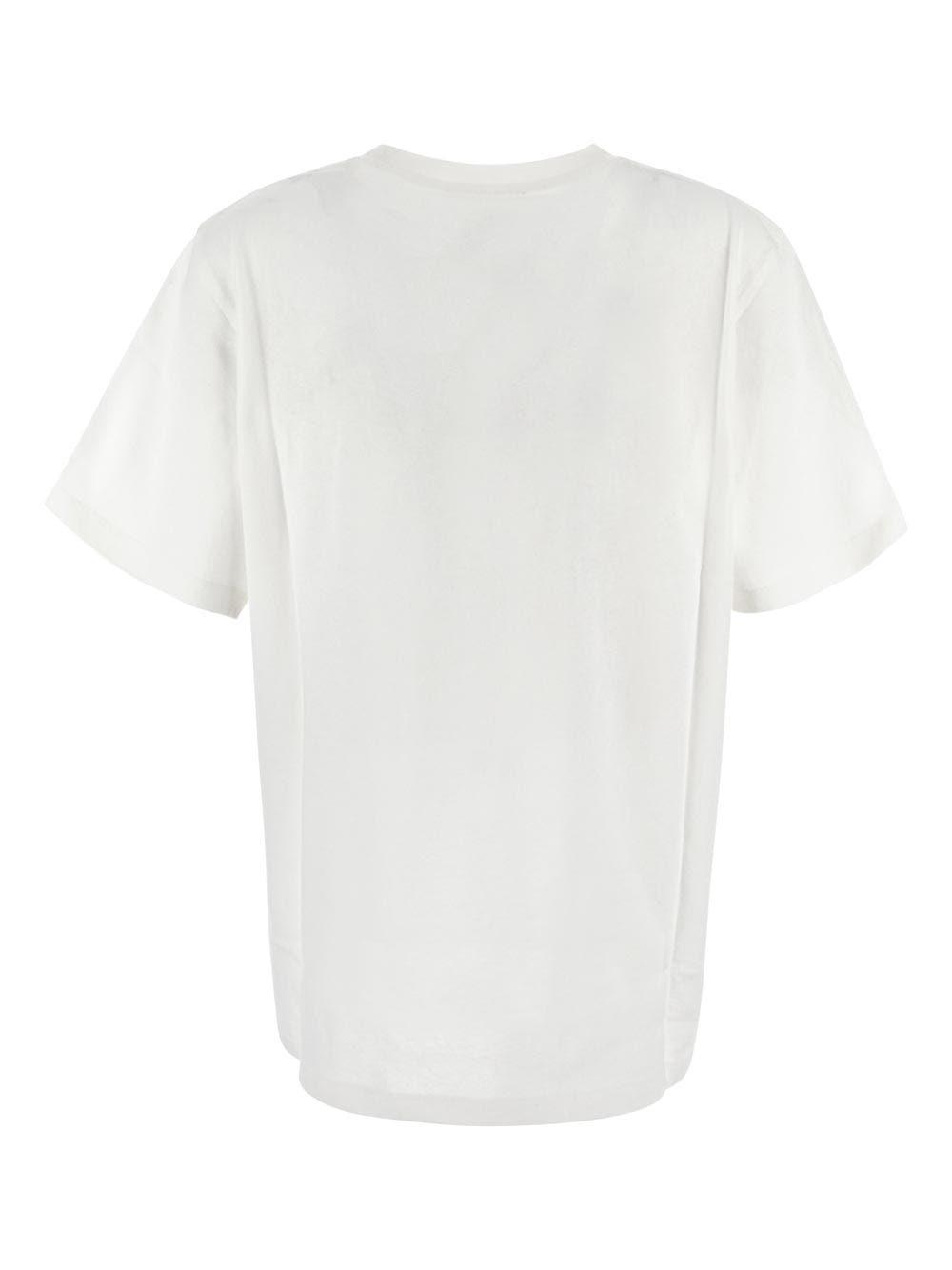 CHLOÉ White Crewneck T-shirt With Logo Print On The Front In Cotton Woman Product Image