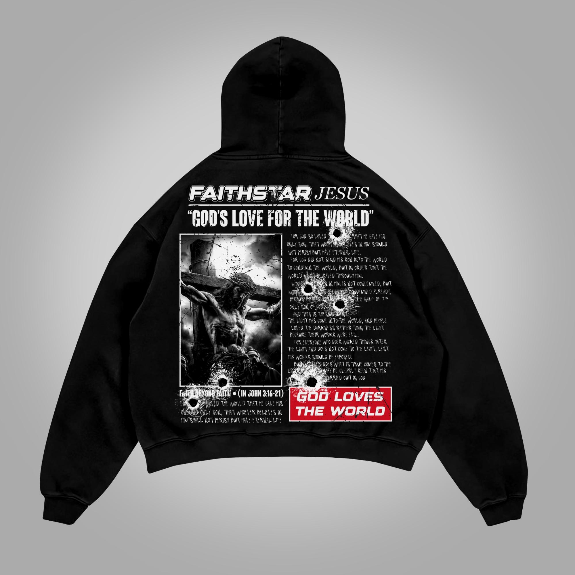 Sopula Bible Jesus God Loves The World Graphic Hoodie Product Image