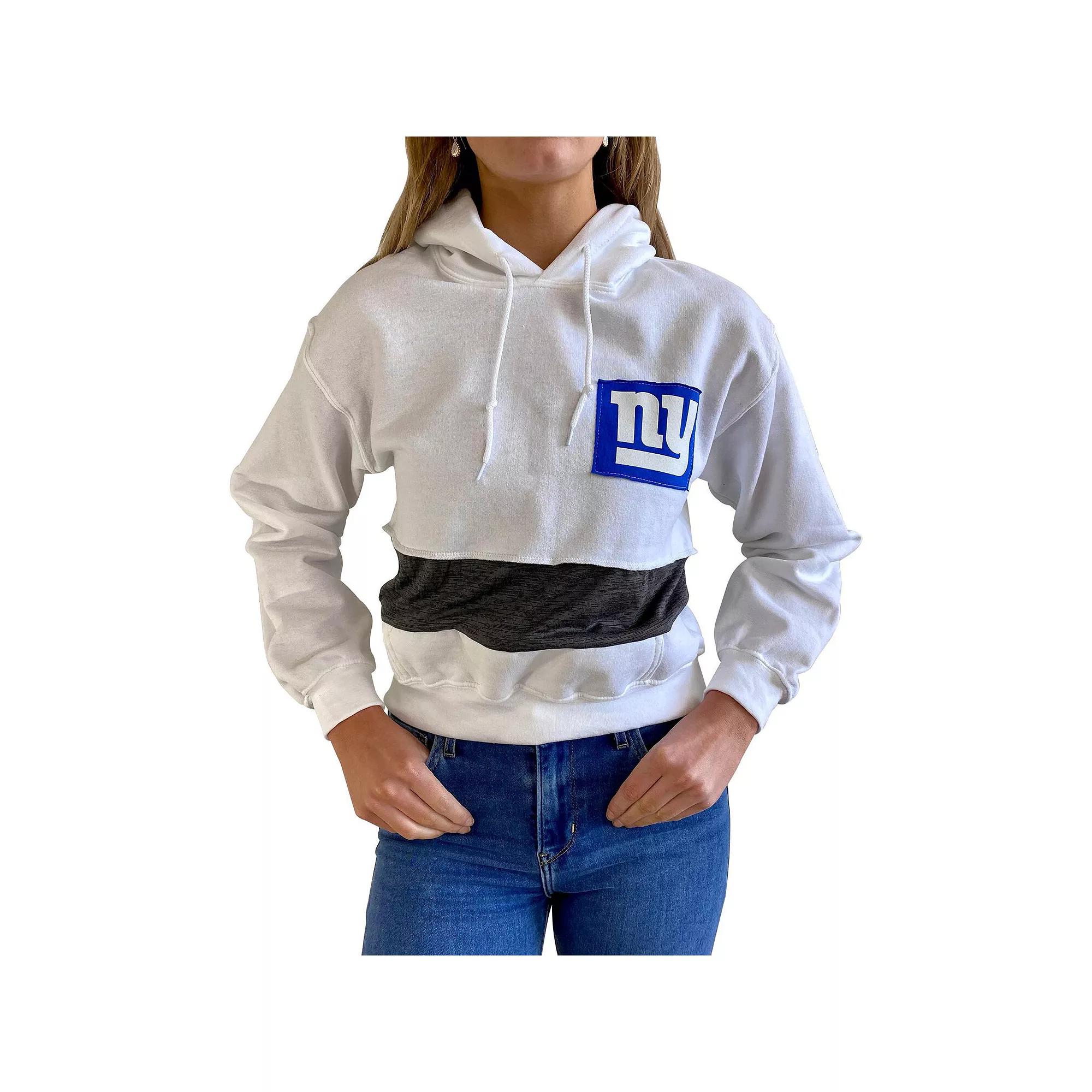 Women's Refried Apparel White New York Giants Crop Pullover Hoodie, Size: Medium Product Image