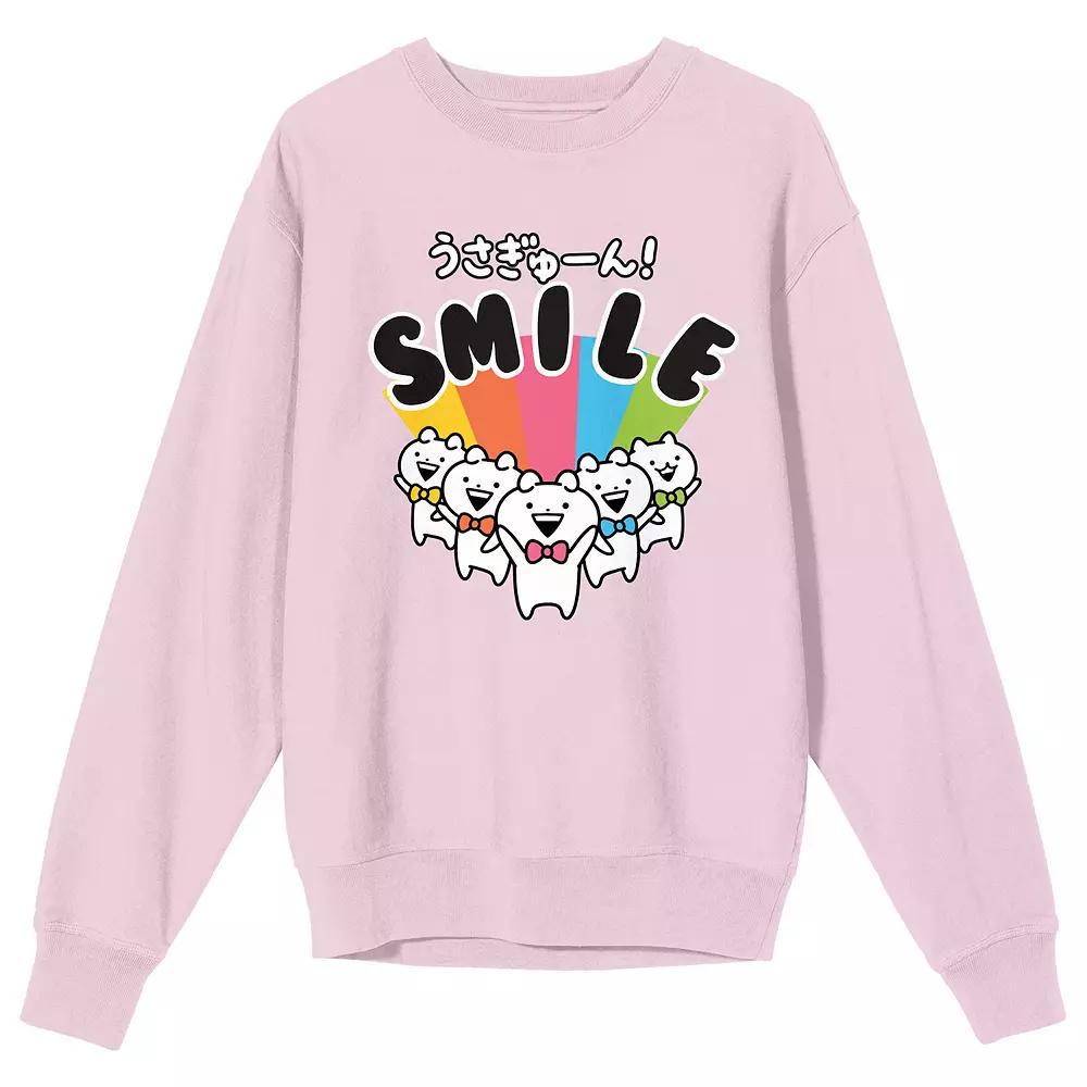 Juniors' Usagyuun Smile Graphic Sweatshirt, Women's, Size: Large, Pink Product Image