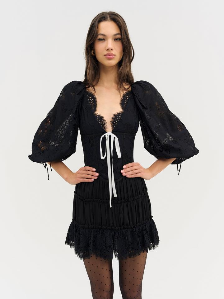 Ellis Mini Dress — Black Product Image