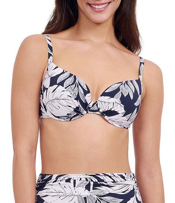 Profile By Gottex Malaya Tropical Leaf Print Shirred High Waist Swim Bottom Product Image