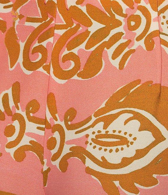 Alex Marie Rae Coordinating Twill Patterned Wide Leg Palazzo Pants Product Image