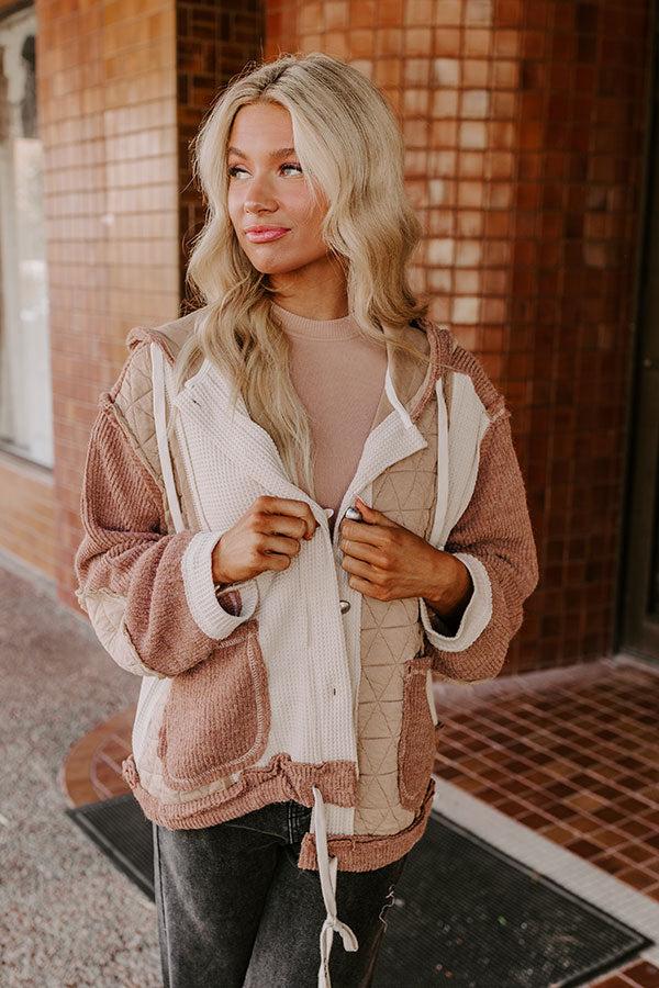 Misty Starlight Light Weight Knit Jacket in Mocha Product Image