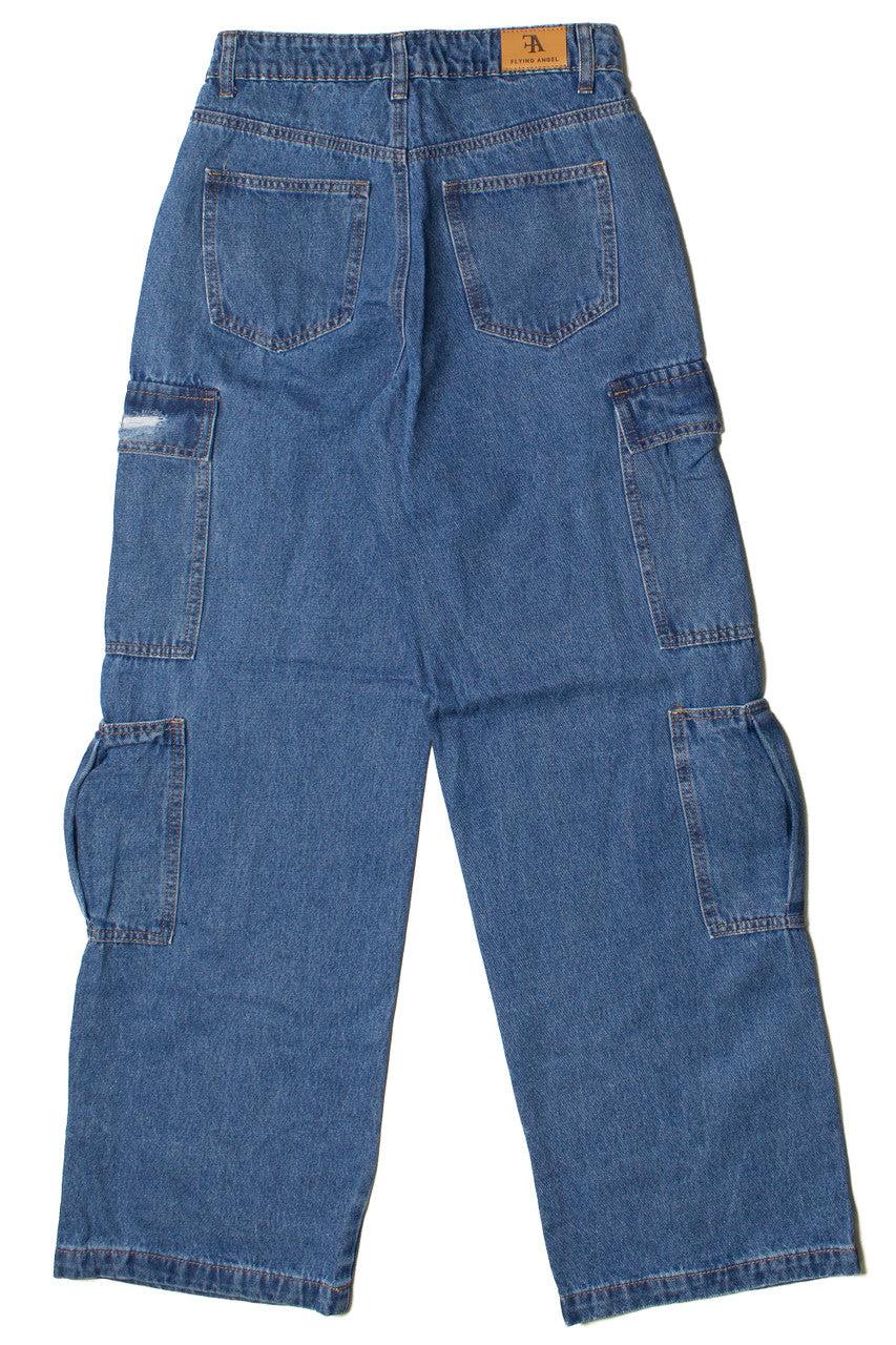 Distressed Double Cargo Jeans Product Image