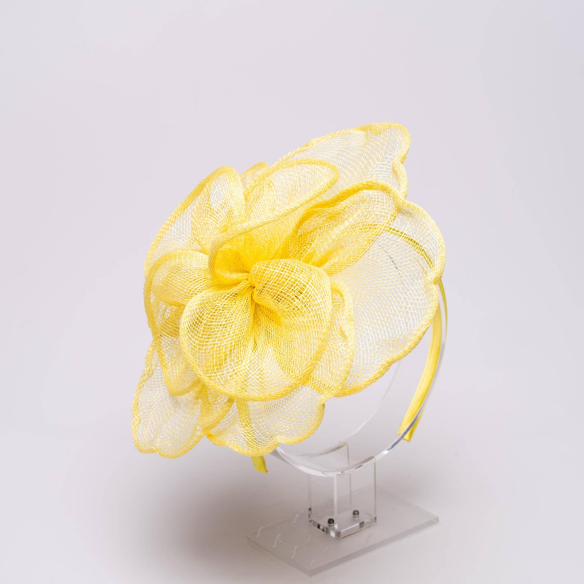 Sinamay Peony Pedal Narrow Headband Fascinator Product Image