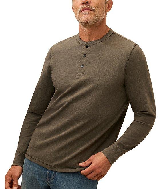 Faherty Long Sleeve Waffle Henley Shirt Product Image