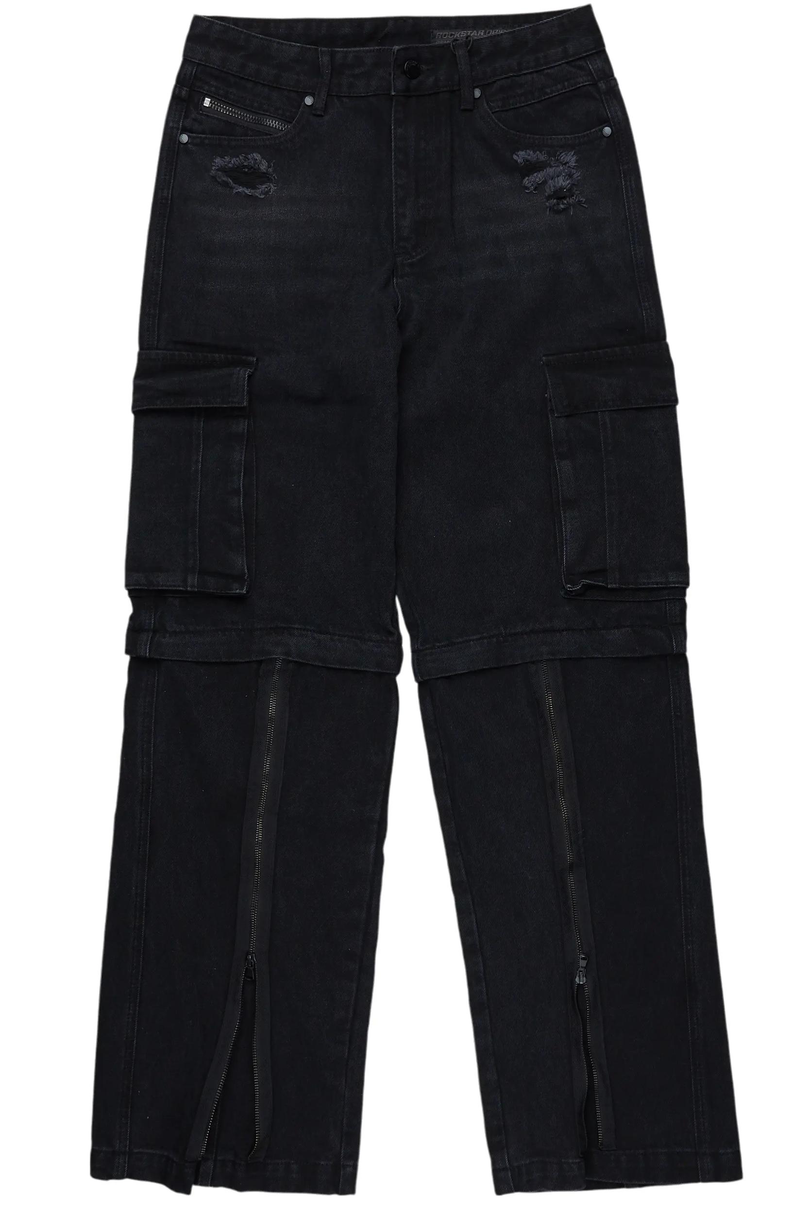 Rupert Black Baggy Fit Zip Off Jean Male Product Image