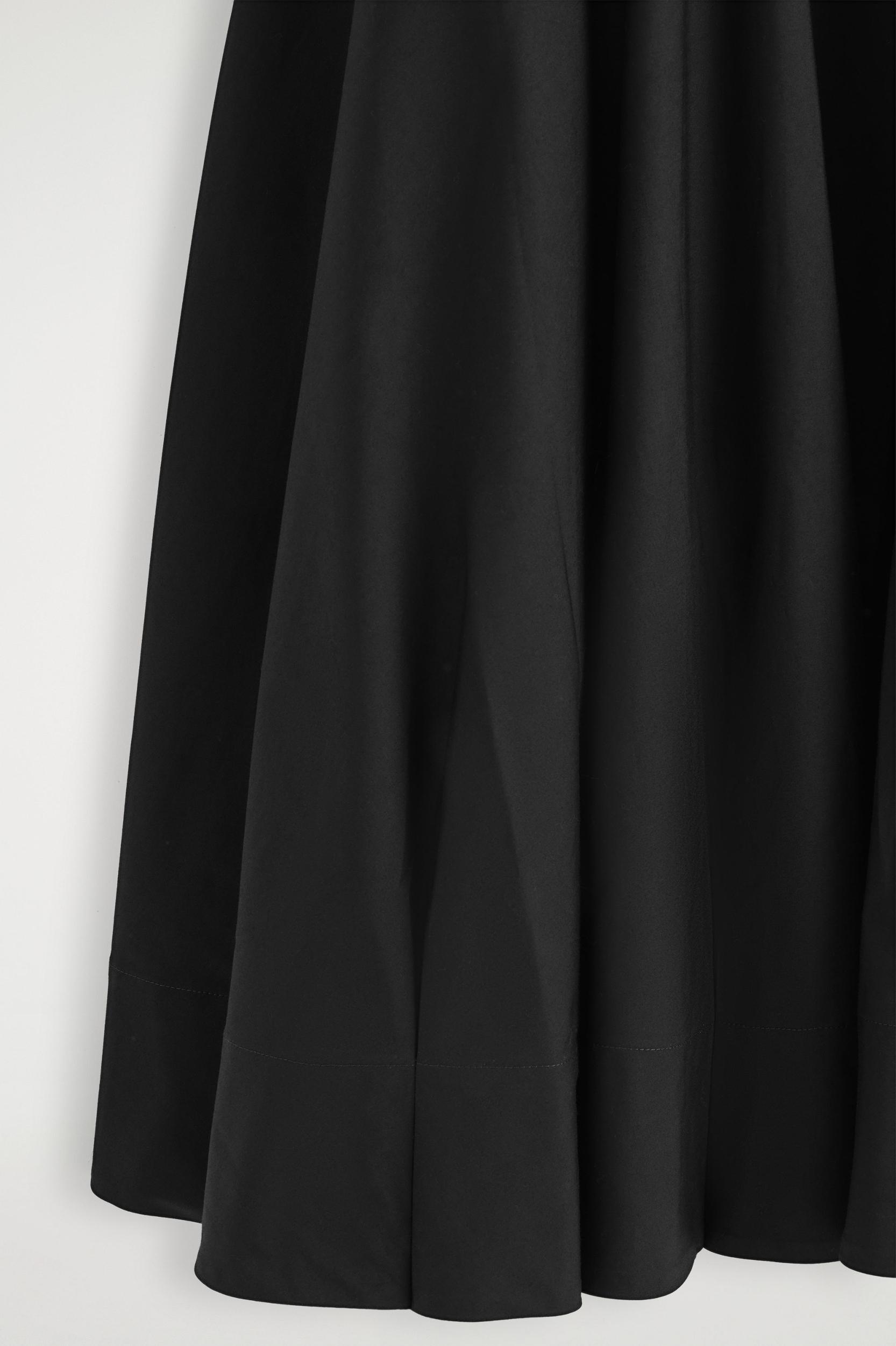 BOAT-NECK COTTON A-LINE MIDI DRESS Product Image