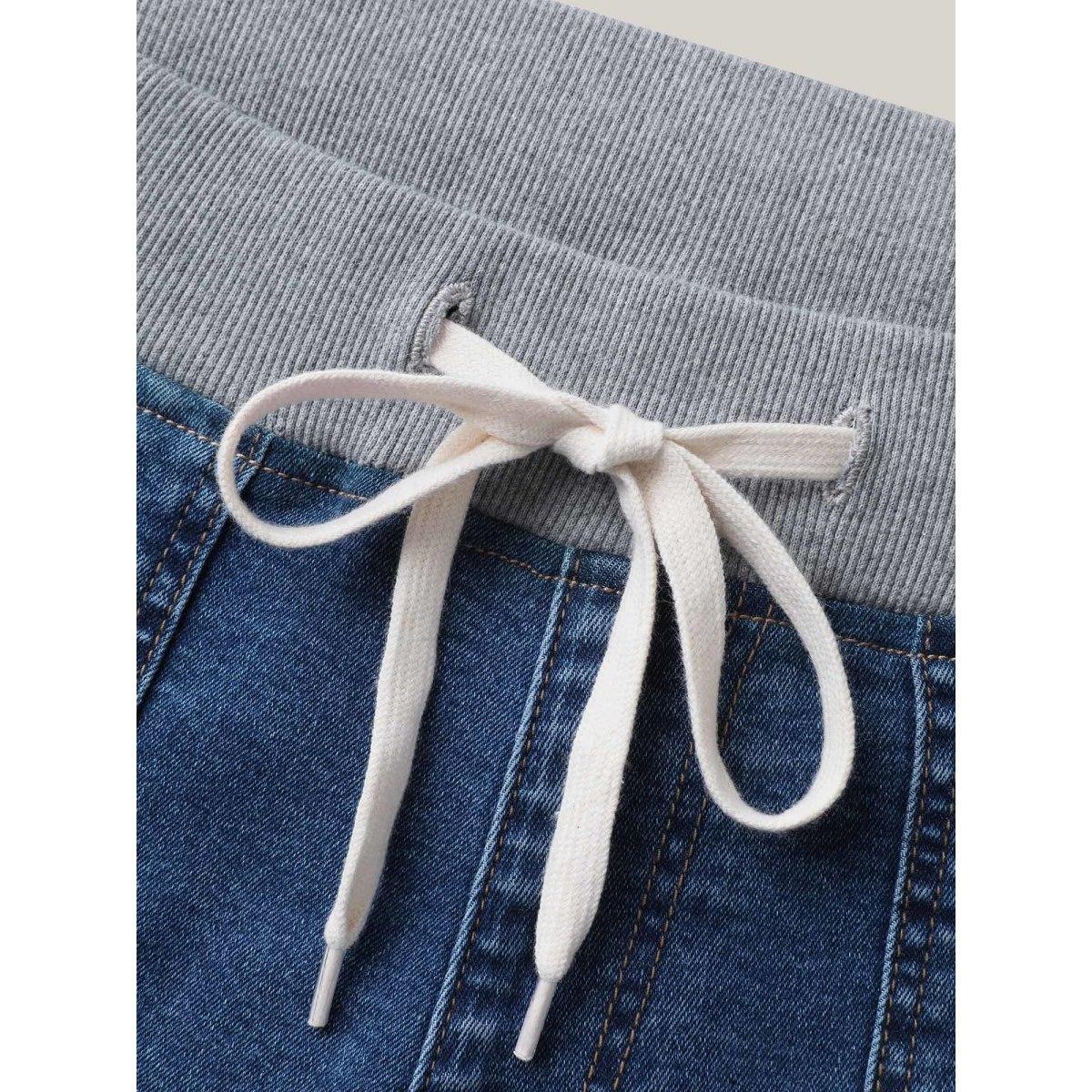 Plus Size Skinny Fit Classic Mid-Rise Jeans Women Darkindigo Medium stretch Slanted pocket Jeans BloomChic 24/3X Product Image