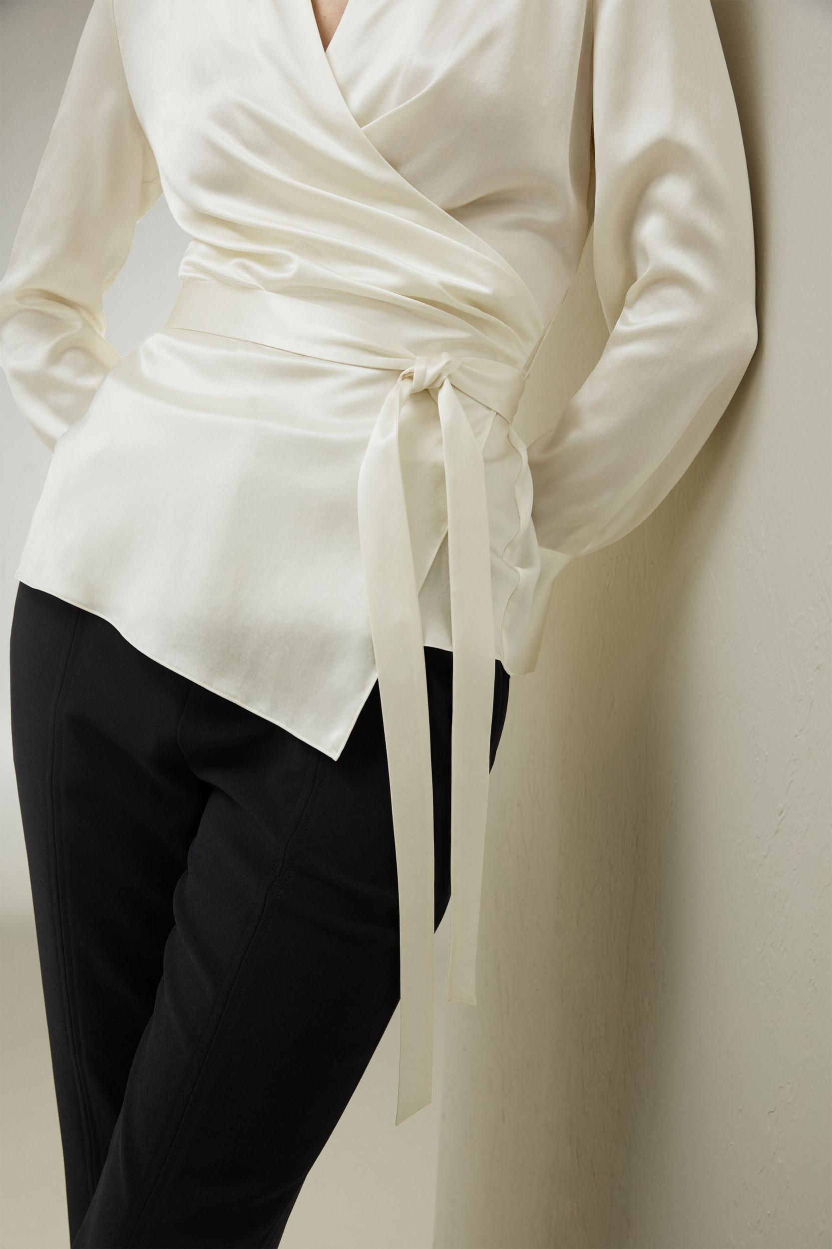 Silk Wrap Blouse Product Image